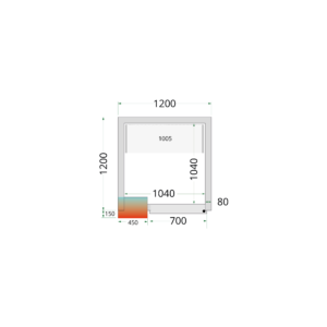 TEFCOLD CR 120x120x212 NF Koelcelpanelen 80 mm - zonder vloer - Afbeelding 1