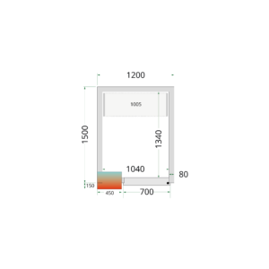 TEFCOLD CR 120x150x212 NF Koelcelpanelen 80 mm - zonder vloer - Afbeelding 1