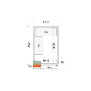 TEFCOLD CR 120x180x212 NF Koelcelpanelen 80 mm - zonder vloer - Afbeelding 1
