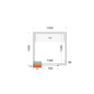 TEFCOLD CR 150x150x212 NF Koelcelpanelen 80 mm - zonder vloer - Afbeelding 1