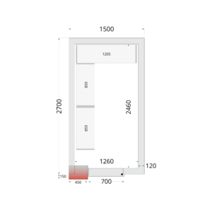 TEFCOLD CR 150x270x220 Vriescelpanelen 120 mm - Afbeelding 1