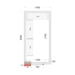 TEFCOLD CR 150x300x220 Vriescelpanelen 120 mm - Afbeelding 1