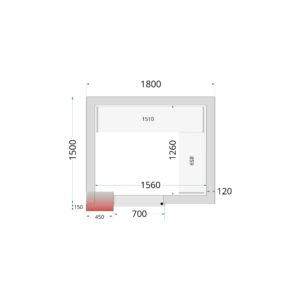 TEFCOLD CR 180x150x220 Vriescelpanelen 120 mm - Afbeelding 1