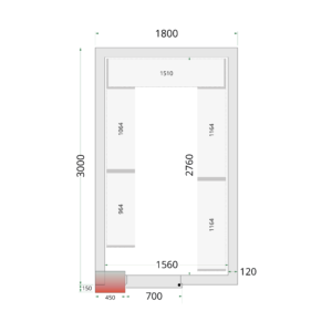 TEFCOLD CR 180x300x220 Vriescelpanelen 120 mm - Afbeelding 1