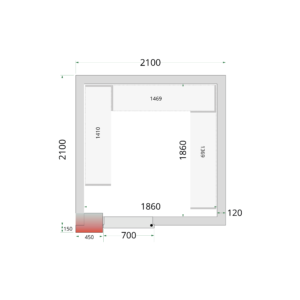 TEFCOLD CR 210x210x220 Vriescelpanelen 120 mm - Afbeelding 1