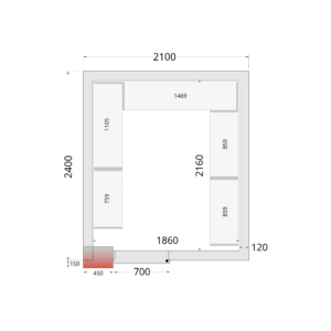 TEFCOLD CR 210x240x220 Vriescelpanelen 120 mm - Afbeelding 1