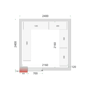 TEFCOLD CR 240x240x220 Vriescelpanelen 120 mm - Afbeelding 1