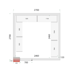TEFCOLD CR 270x270x220 Vriescelpanelen 120 mm - Afbeelding 1