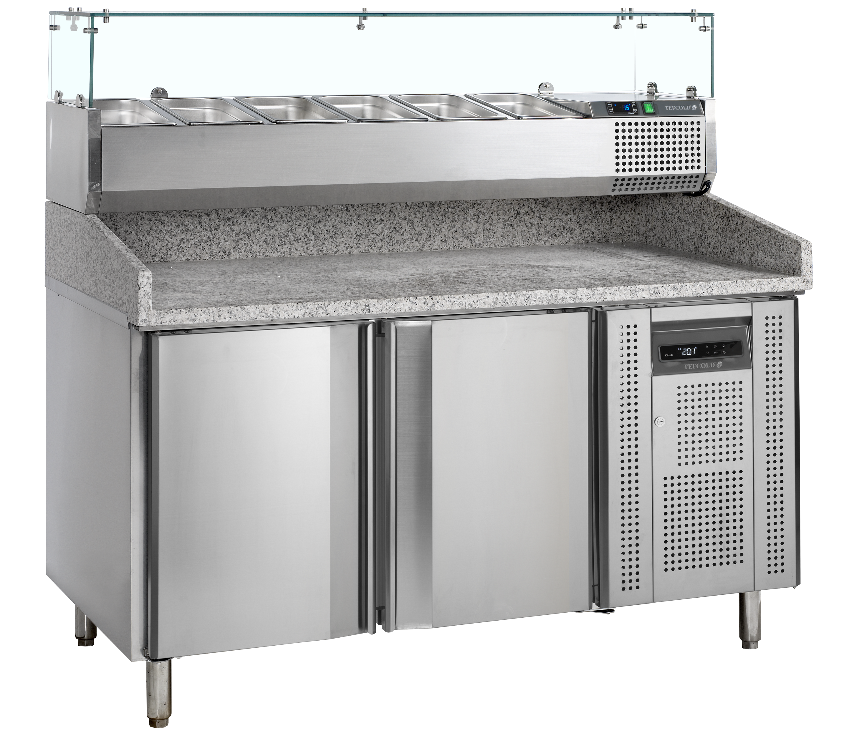 TEFCOLD PT1200 + VK38-150 Pizzatafel incl. unit voor toppings - Afbeelding 1