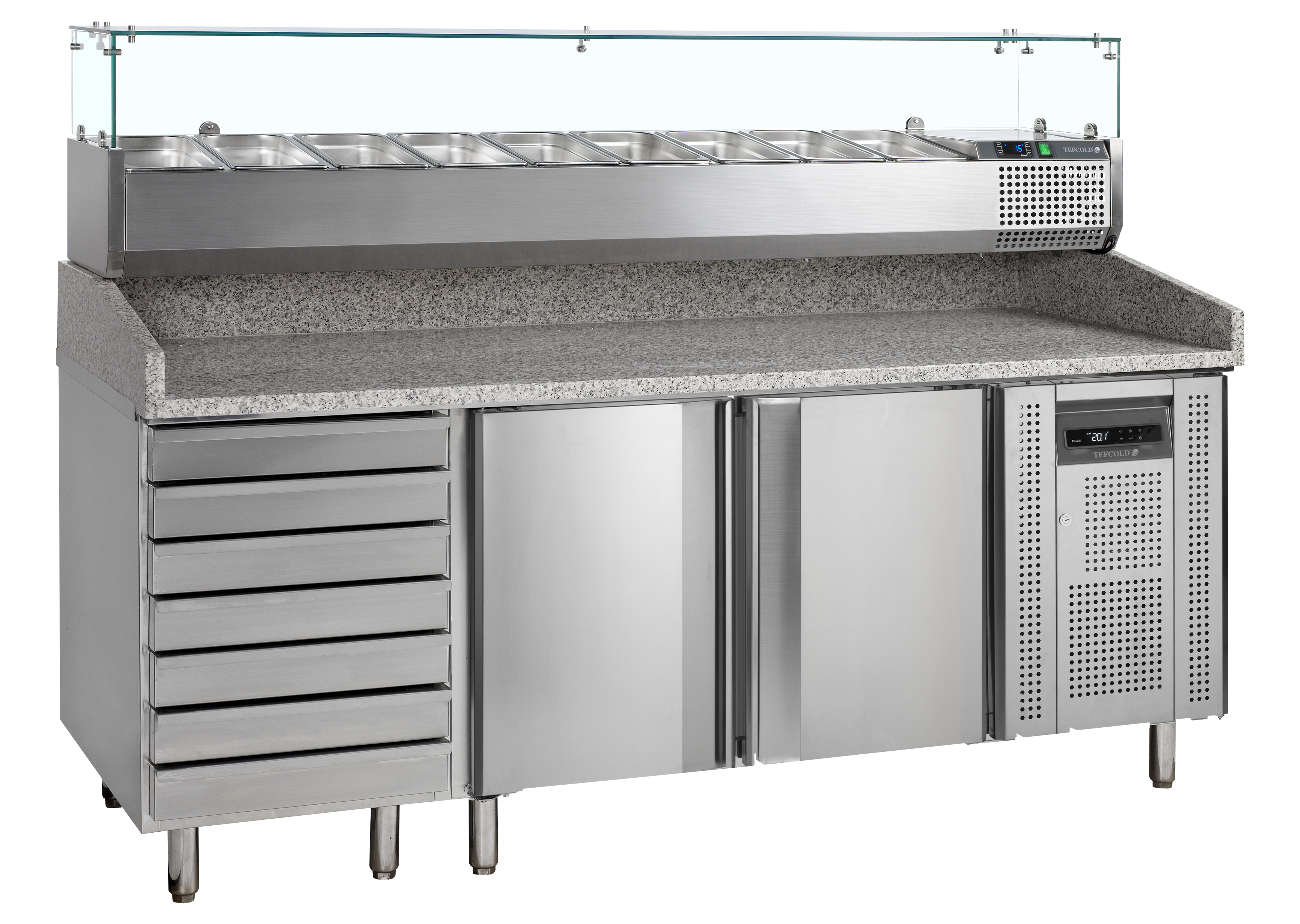 TEFCOLD PT1310 + VK38-200 Pizzatafel incl. unit voor toppings - Afbeelding 1
