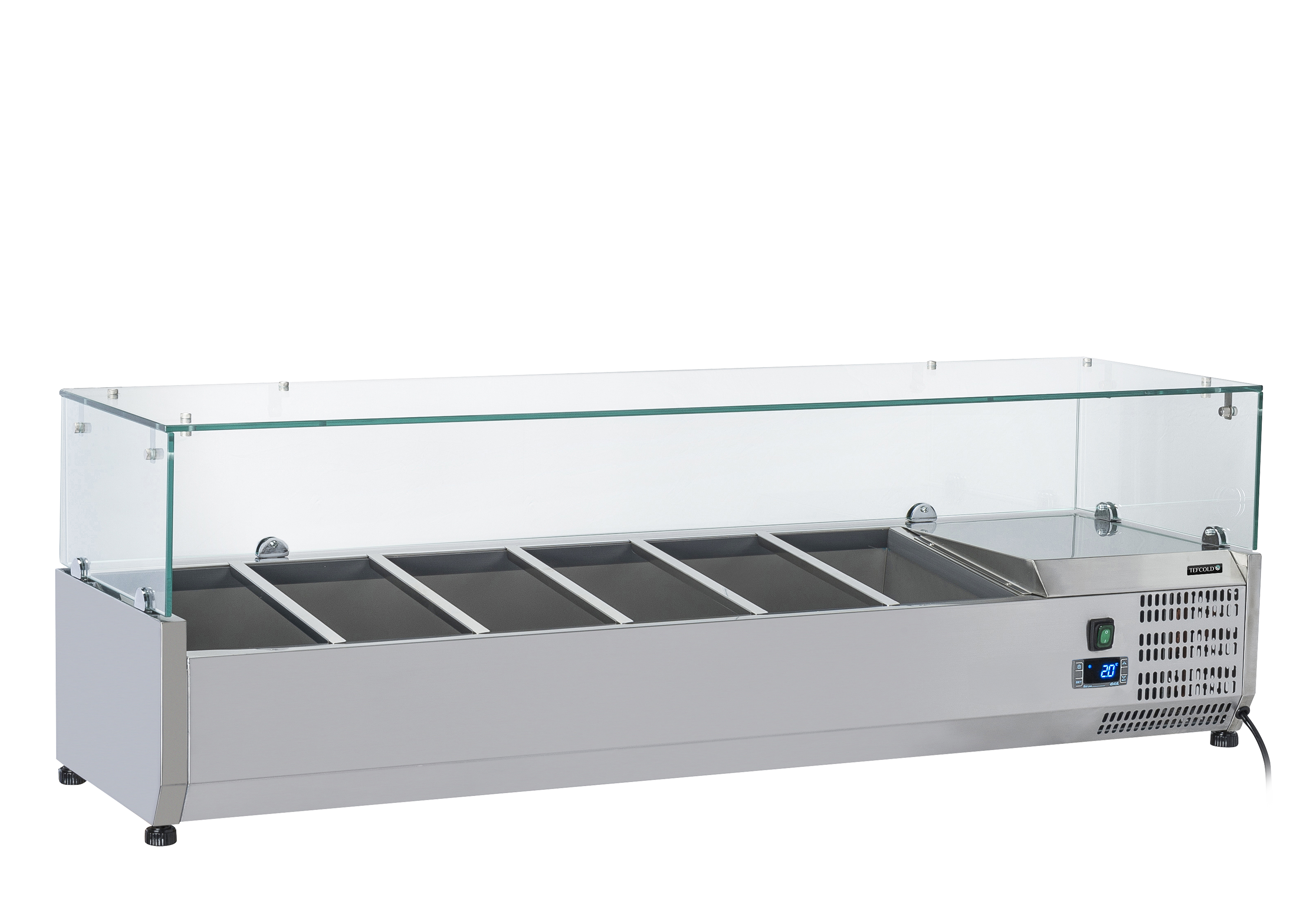 TEFCOLD VRX1400(380) Gekoelde opzetvitrine voor bakken GN1/3 - Afbeelding 1
