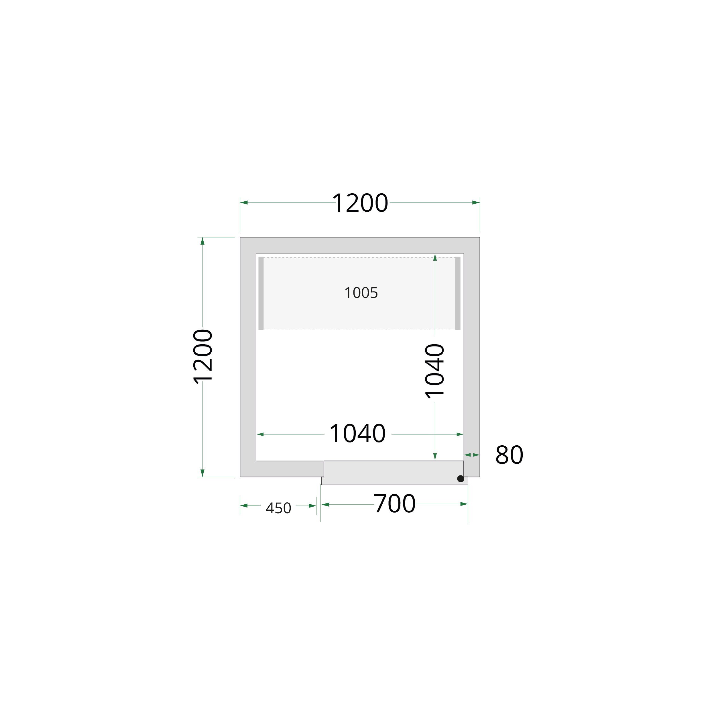 TEFCOLD CR 120x120x220 Koelcelpanelen 80 mm - Afbeelding 1