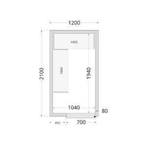 TEFCOLD CR 120x210x220 Koelcelpanelen 80 mm - Afbeelding 1