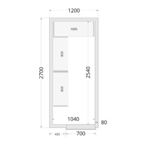 TEFCOLD CR 120x270x220 Koelcelpanelen 80 mm - Afbeelding 1