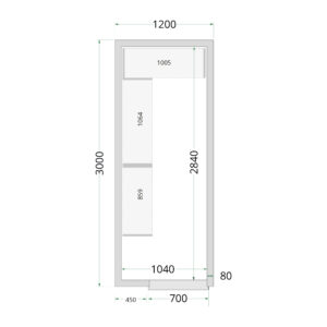TEFCOLD CR 120x300x220 Koelcelpanelen 80 mm - Afbeelding 1