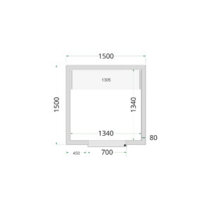 TEFCOLD CR 150x150x220 Koelcelpanelen 80 mm - Afbeelding 1