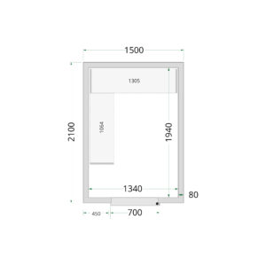 TEFCOLD CR 150x210x220 Koelcelpanelen 80 mm - Afbeelding 1