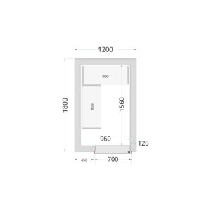 TEFCOLD CR 150x240x220 Koelcelpanelen 80 mm - Afbeelding 1