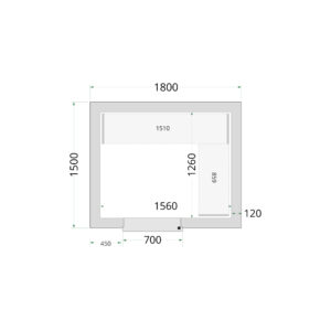 TEFCOLD CR 180x150x220 Vriescelpanelen 120 mm - Afbeelding 1