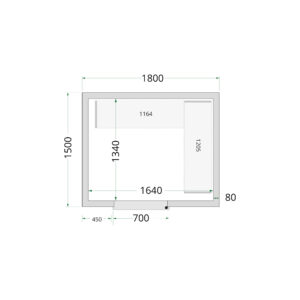TEFCOLD CR 180x150x220 Koelcelpanelen 80 mm - Afbeelding 1