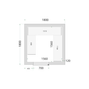 TEFCOLD CR 180x180x220 Vriescelpanelen 120 mm - Afbeelding 1