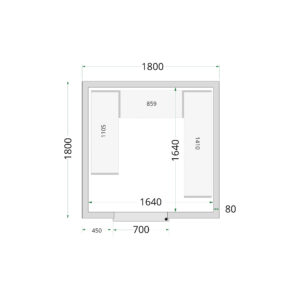 TEFCOLD CR 180x180x220 Koelcelpanelen 80 mm - Afbeelding 1