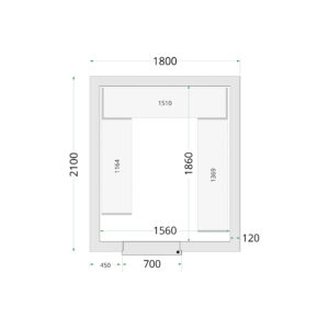 TEFCOLD CR 180x210x220 Vriescelpanelen 120 mm - Afbeelding 1