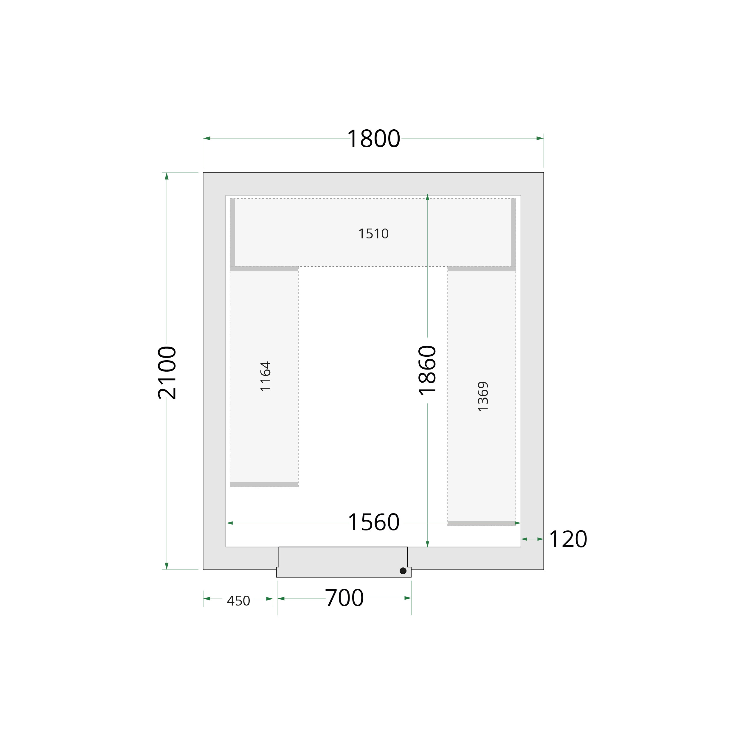 TEFCOLD CR 180x210x220 Vriescelpanelen 120 mm - Afbeelding 1