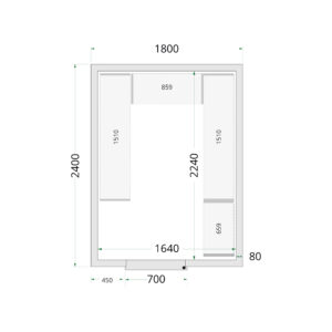 TEFCOLD CR 180x240x220 Koelcelpanelen 80 mm - Afbeelding 1