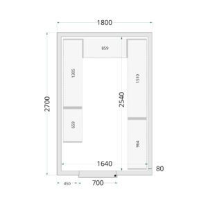 TEFCOLD CR 180x270x220 Koelcelpanelen 80 mm - Afbeelding 1