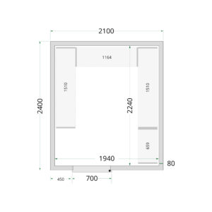 TEFCOLD CR 210x240x220 Koelcelpanelen 80 mm - Afbeelding 1