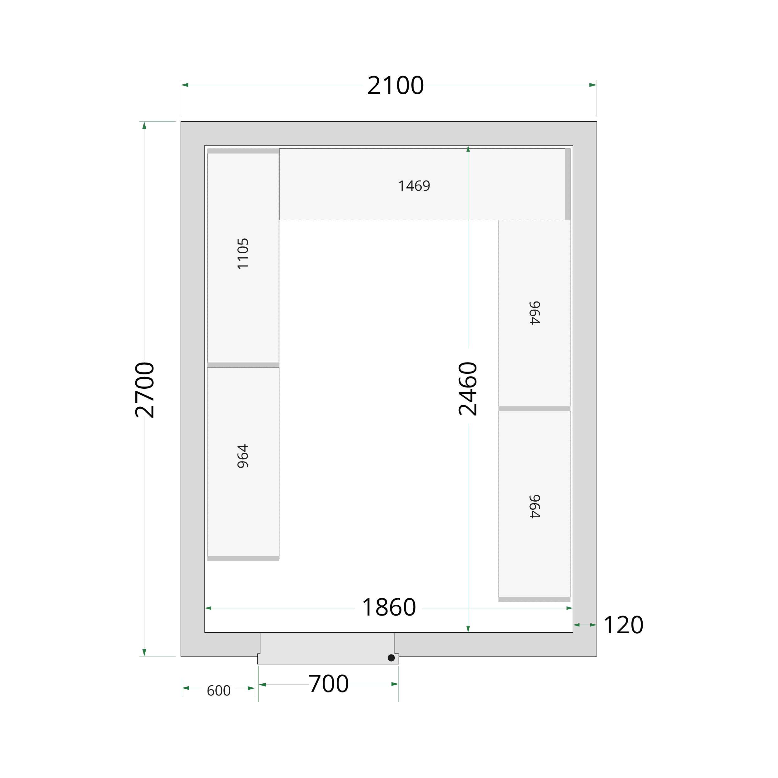 TEFCOLD CR 210x270x220 Vriescelpanelen 120 mm - Afbeelding 1