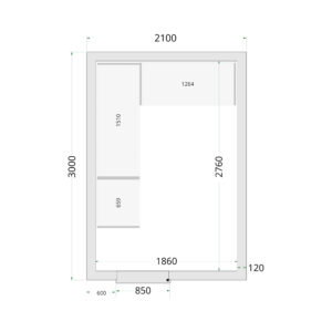 TEFCOLD CR 210x300x220 WD Vriescelpanelen 120 mm - 850 mm brede deur - Afbeelding 1