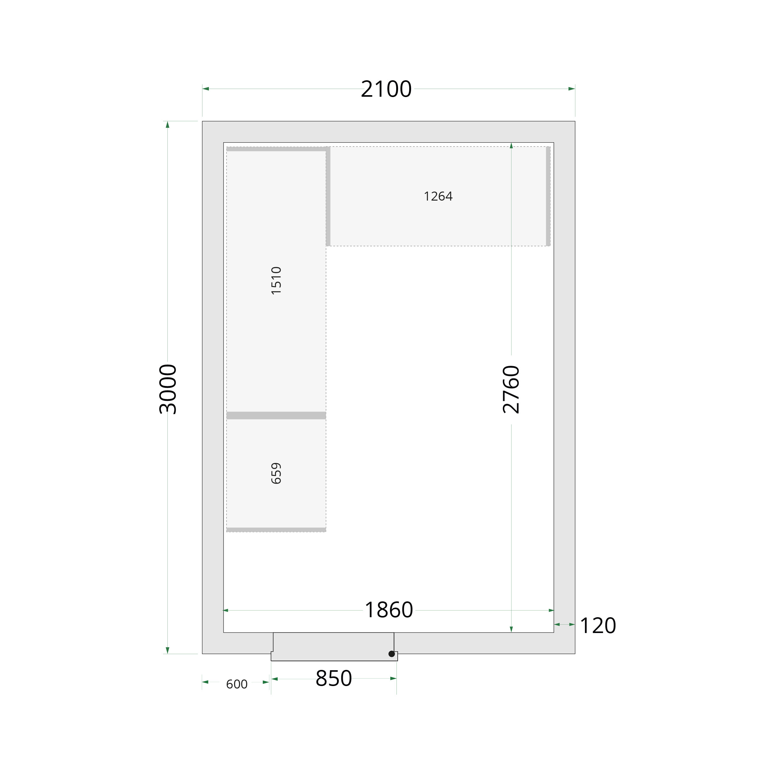 TEFCOLD CR 210x300x220 WD Vriescelpanelen 120 mm - 850 mm brede deur - Afbeelding 1