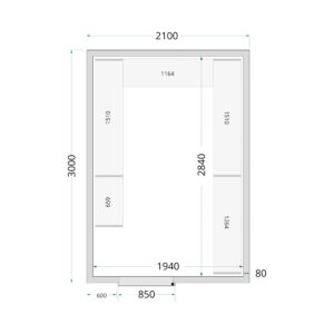 TEFCOLD CR 210x300x220 WD Koelcelpanelen 80 mm - Afbeelding 1