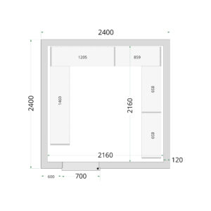 TEFCOLD CR 240x240x220 Vriescelpanelen 120 mm - Afbeelding 1