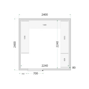 TEFCOLD CR 240x240x220 Koelcelpanelen 80 mm - Afbeelding 1