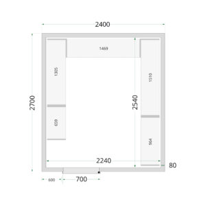 TEFCOLD CR 240x270x220 Koelcelpanelen 80 mm - Afbeelding 1