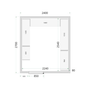 TEFCOLD CR 240x270x220 WD Koelcelpanelen 80 mm - Afbeelding 1