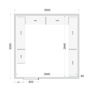 TEFCOLD CR 300x300x220 WD Koelcelpanelen 80 mm - Afbeelding 1