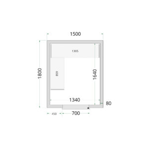 TEFCOLD CR 150x180x220 Koelcelpanelen 80 mm - Afbeelding 1